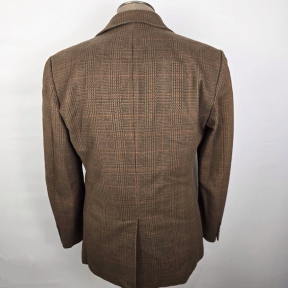 EDDIE BAUER- Sports Coat Mens M Soft Houndstooth Plaid Brown Jacket+ Measurement - Picture 5 of 13